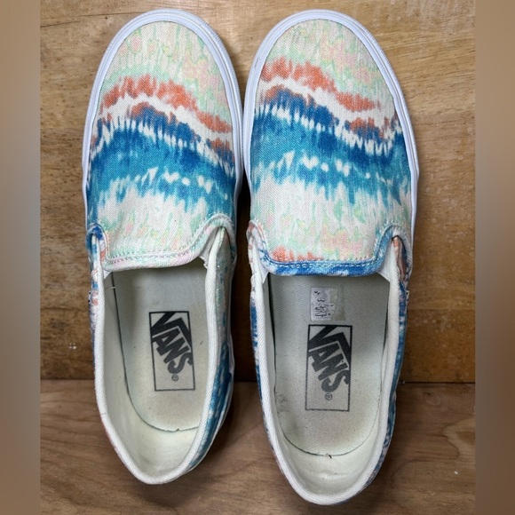 Vans Asher Deluxe Pastel Tie Dye Womens Sz 6.5 Slip On Shoes Sneakers Blue White - Picture 6 of 8